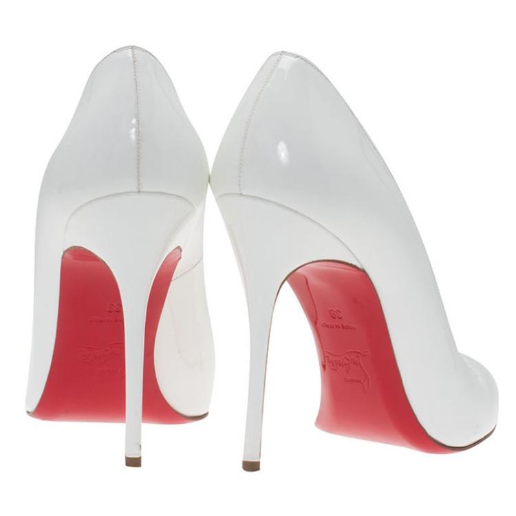مملوكة مسبقًا Christian Louboutin White Patent Fifi Pumps Size 39