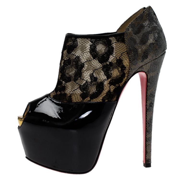 Christian Louboutin, Black suede hidden platform pumps - Unique Designer  Pieces