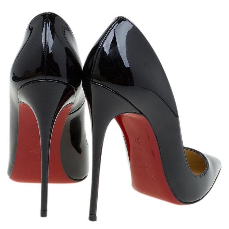 Pre Owned Christian Louboutin Black Patent So Kate Pumps Size 37
