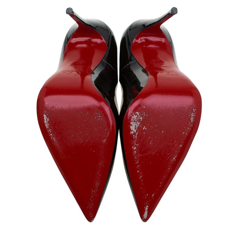 Pre Owned Christian Louboutin Black Patent So Kate Pumps Size 37