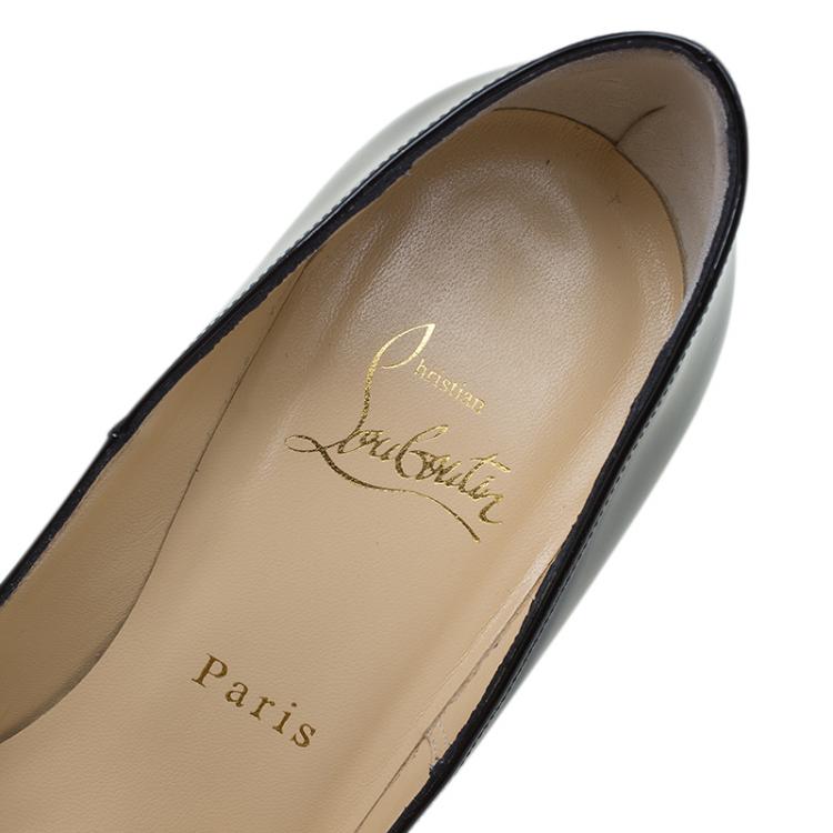 Pre Owned Christian Louboutin Black Patent So Kate Pumps Size 37