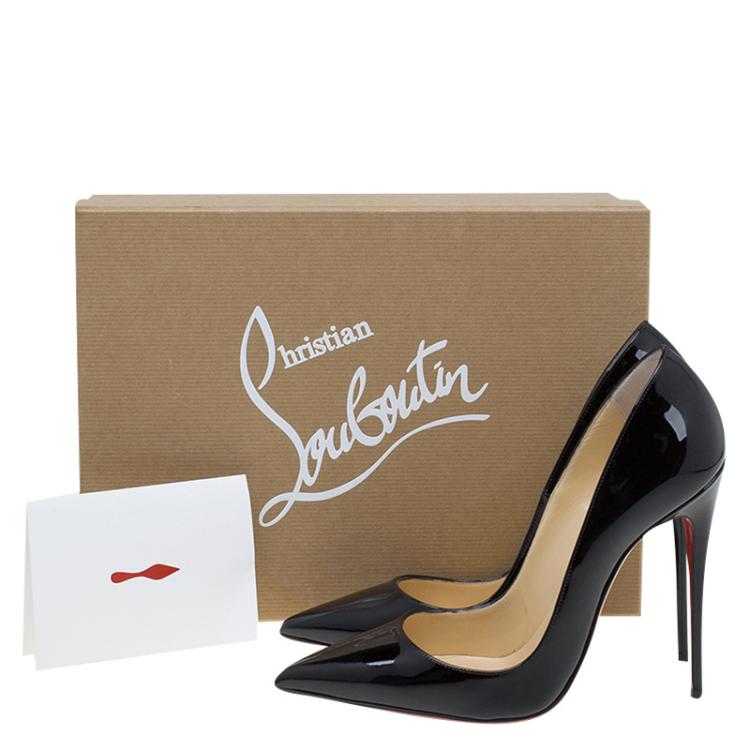 Pre Owned Christian Louboutin Black Patent So Kate Pumps Size 37