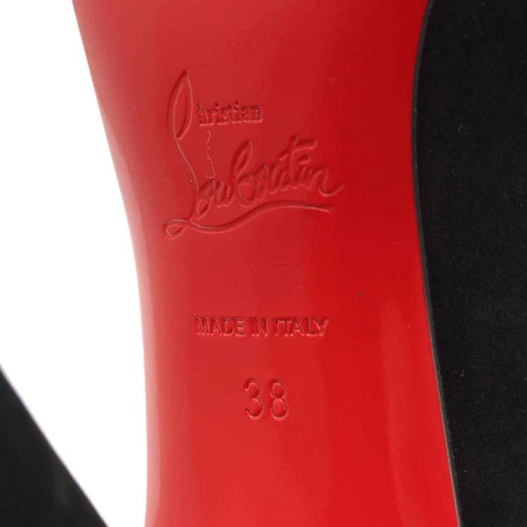 مملوكة مسبقًا Christian Louboutin Black Suede Belle Ankle Boots Size 38