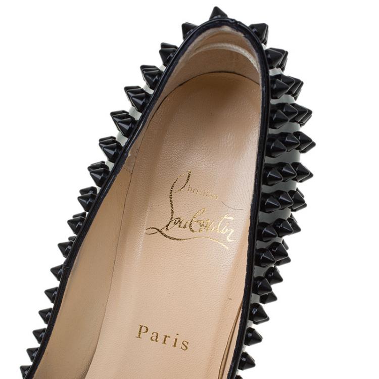 tømrer Indbildsk Farvel Christian Louboutin Black Patent Pigalle Spikes Pumps Size 37.5 Christian  Louboutin | TLC