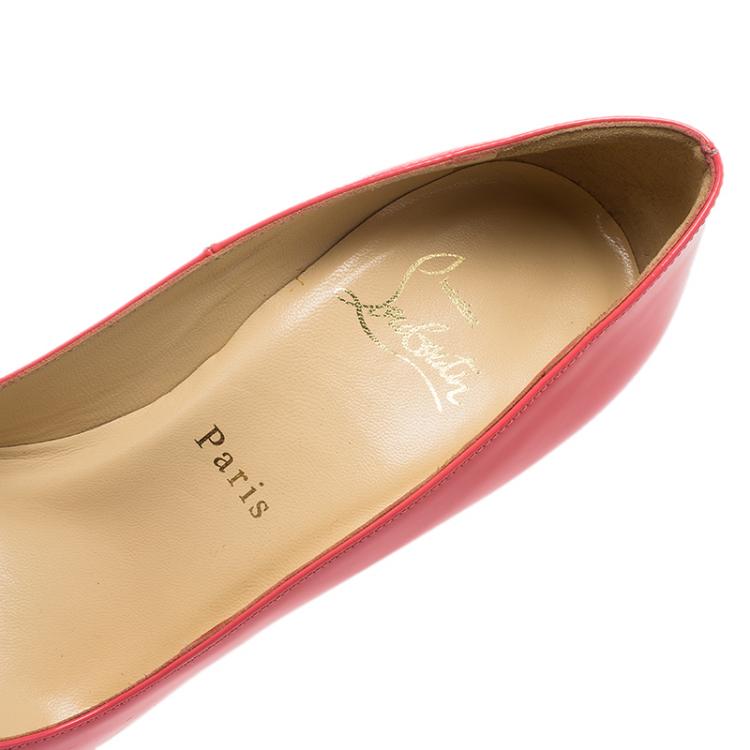 مملوكة مسبقًا Christian Louboutin Pink Patent 'Sexy' Peep Toe Pumps Size 37