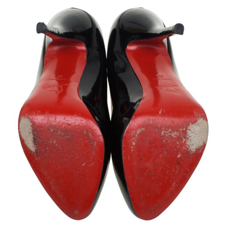 Pre Owned Christian Louboutin Black Patent Fifi Pumps Size 39