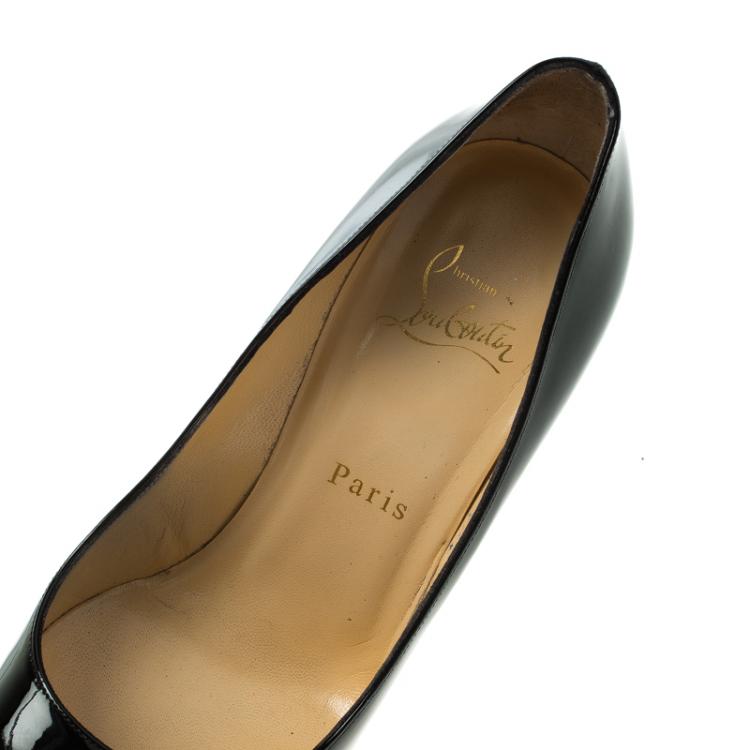 Pre Owned Christian Louboutin Black Patent Leather Neofilo Platform Pumps Size 37