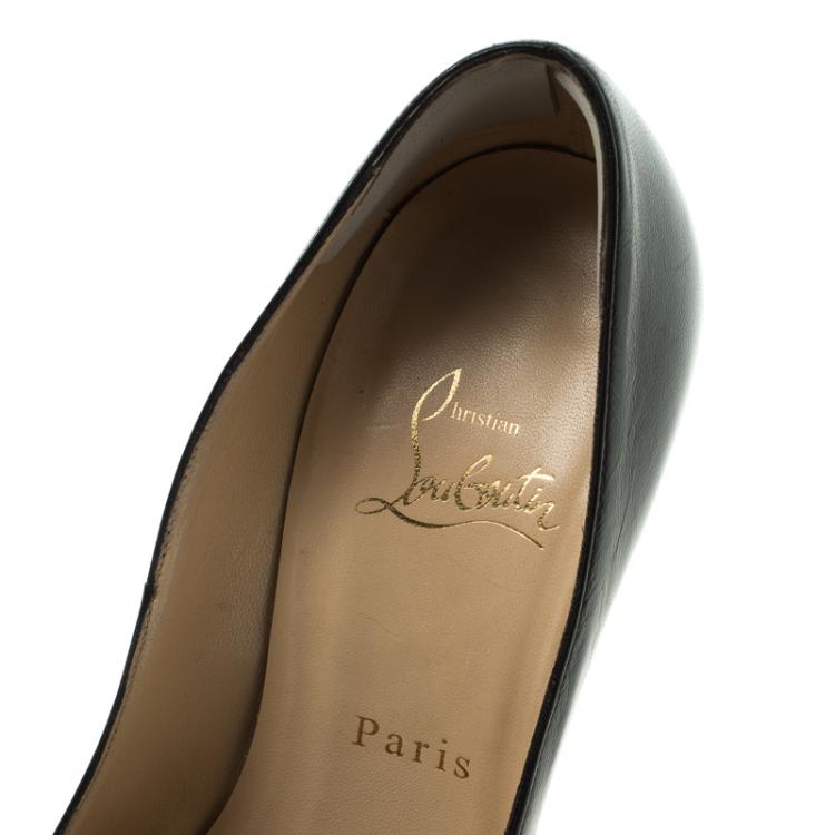 Pre Owned Christian Louboutin Black Leather Bianca Platform Pumps Size 36