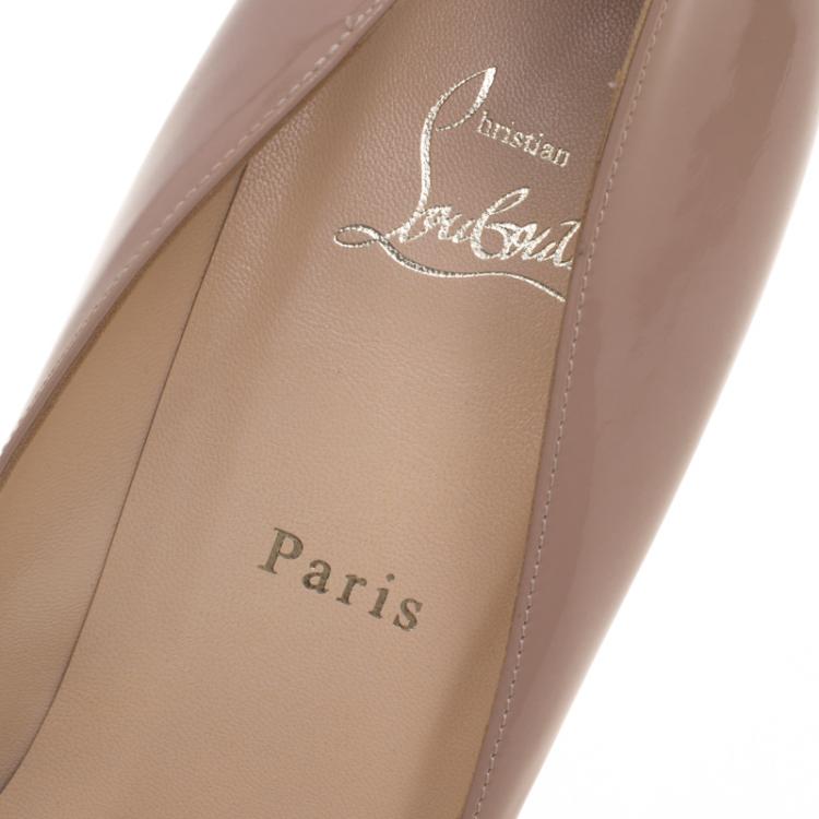 Pre Owned Christian Louboutin Beige Patent Leather Pigalle Plato Pumps Size 42