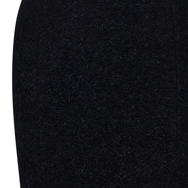 Pre Owned Christian Siriano Black Textured Gown M