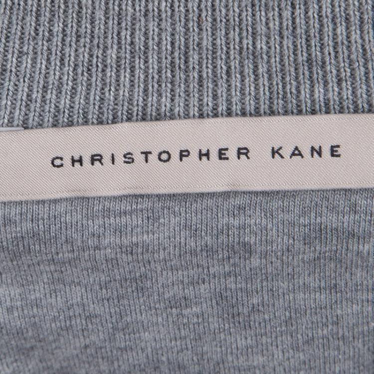 مملوكة مسبقًا Christopher Kane Grey Bouquet Print Applique Detail Sweatshirt S