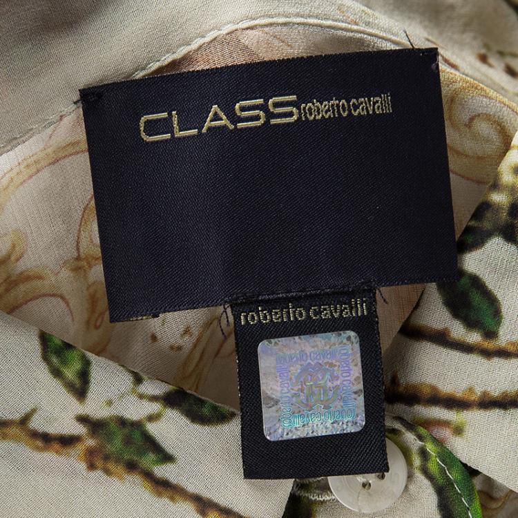 Pre Owned Class by Roberto Cavalli Printed Faux Shirt and Skirt Style Dress M