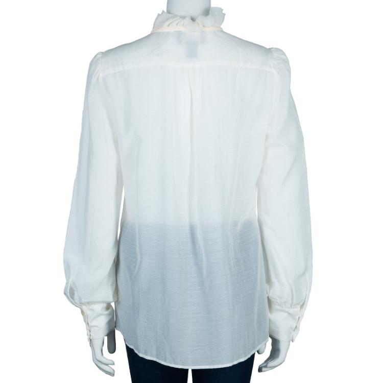 Pre Owned Class Roberto Cavalli Off-White Cotton Top L