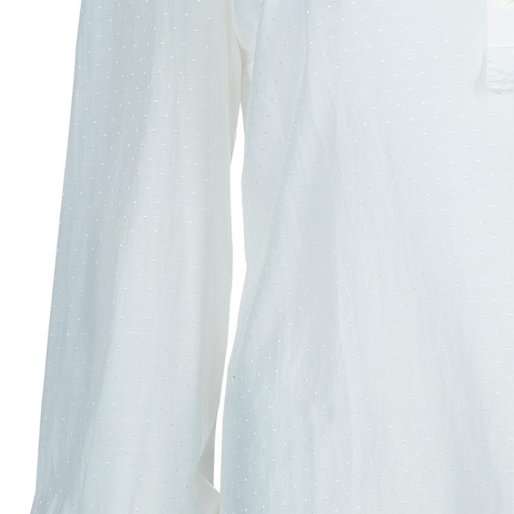 Pre Owned Class Roberto Cavalli Off-White Cotton Top L