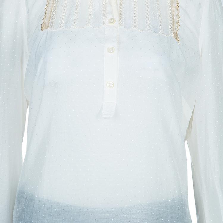 Pre Owned Class Roberto Cavalli Off-White Cotton Top L
