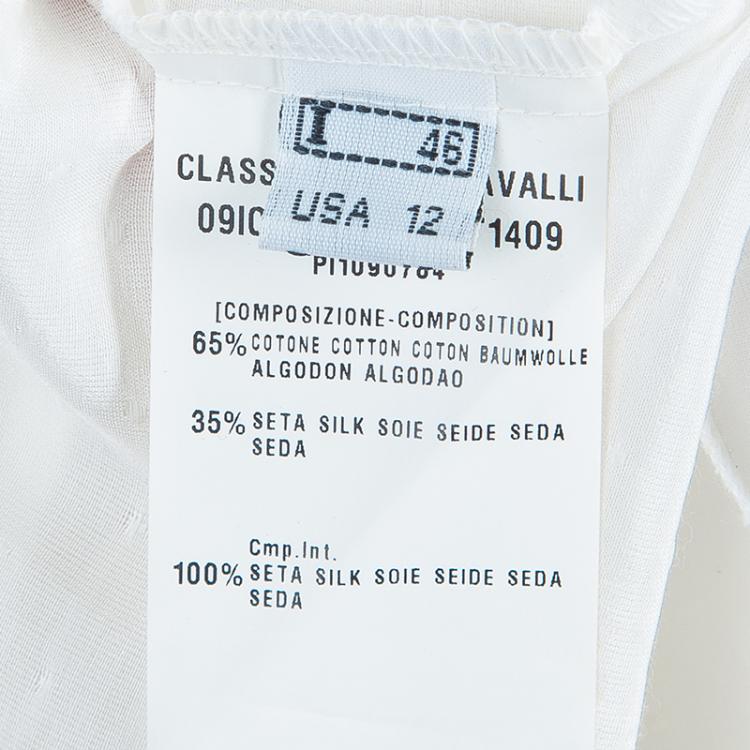 Pre Owned Class Roberto Cavalli Off-White Cotton Top L