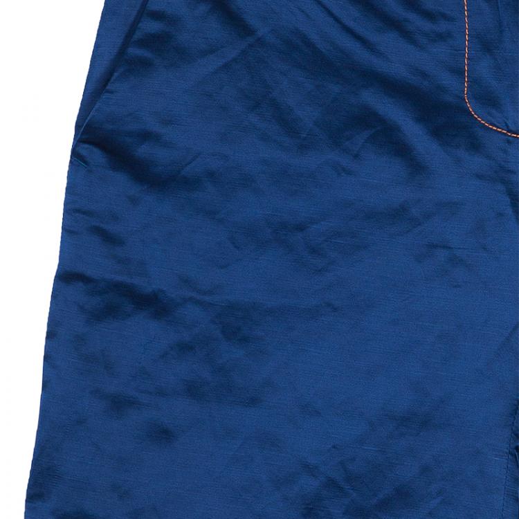 Pre Owned Class by Roberto Cavalli Blue Satin Shorts S
