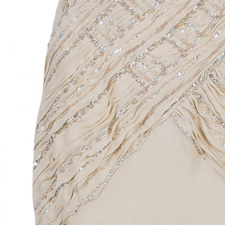 Pre Owned Class by Roberto Cavalli Blush Embellished Gown L