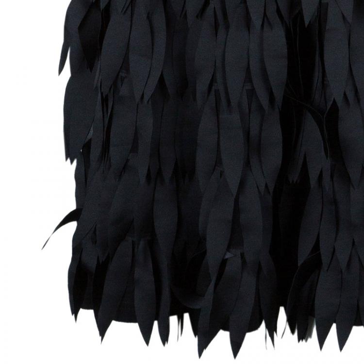 Pre Owned Class by Roberto Cavalli Black Feather Shift Dress M