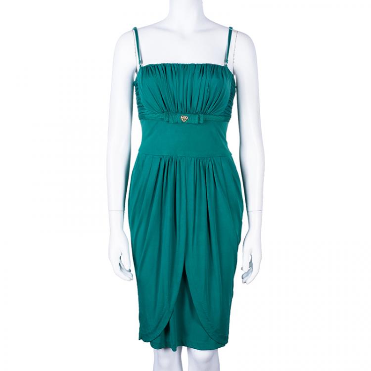 Pre Owned Class by Roberto Cavalli Sage Green Silk Dress M