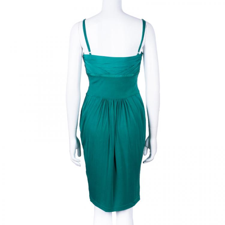 Pre Owned Class by Roberto Cavalli Sage Green Silk Dress M