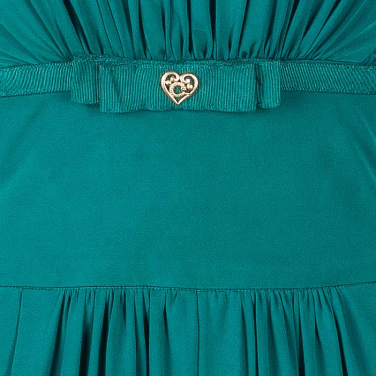 Pre Owned Class by Roberto Cavalli Sage Green Silk Dress M