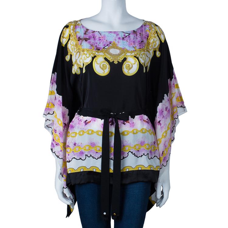 Pre Owned Class by Roberto Cavalli Multicolor Printed Butterfly Top M