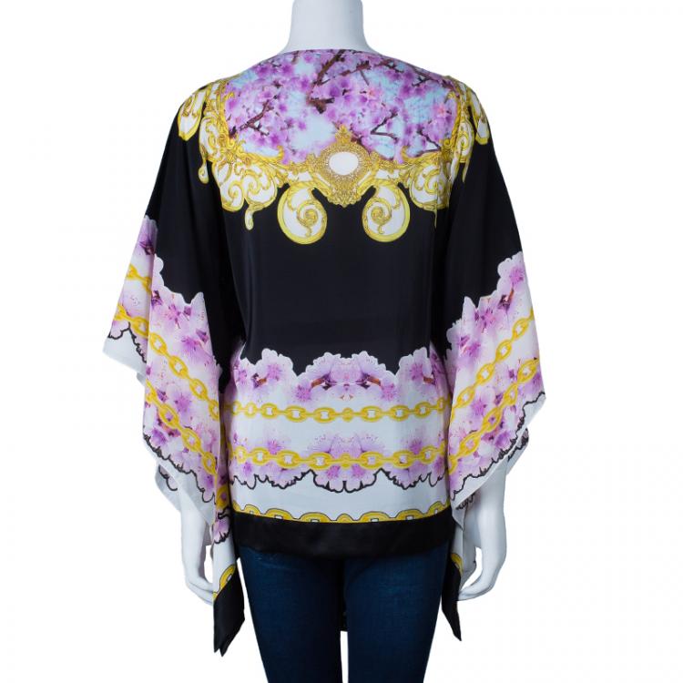 Pre Owned Class by Roberto Cavalli Multicolor Printed Butterfly Top M