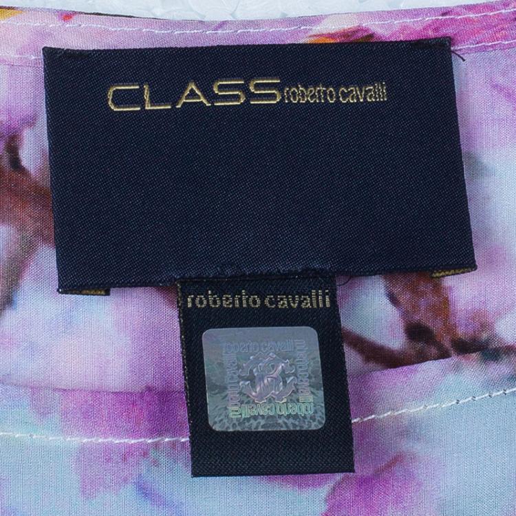 Pre Owned Class by Roberto Cavalli Multicolor Printed Butterfly Top M