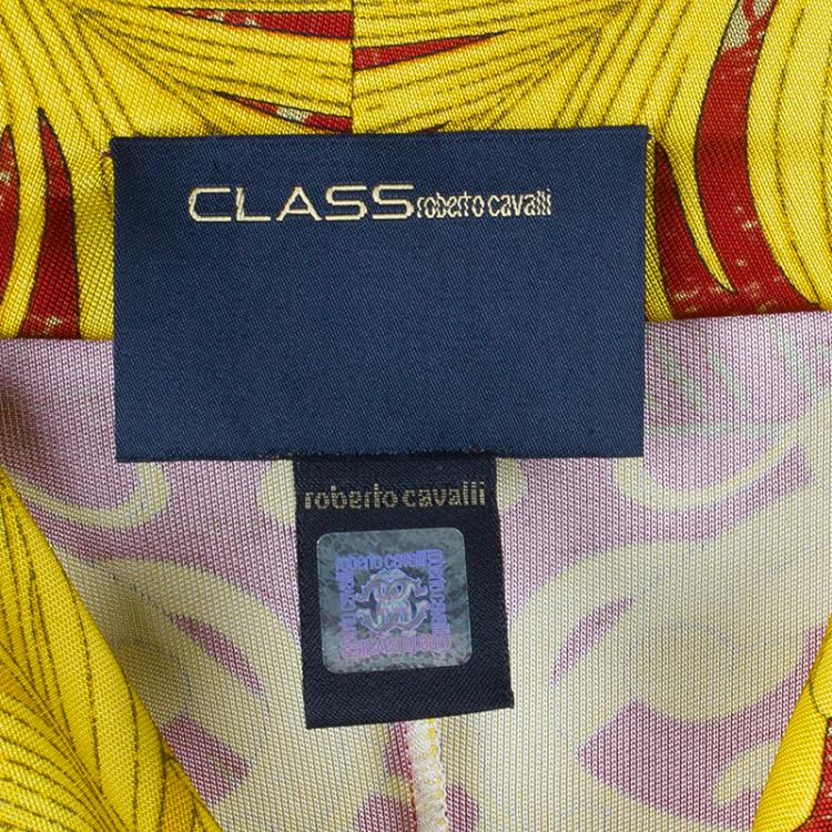 Pre Owned Class by Roberto Cavalli Multicolor Printed Long Sleeve Top L