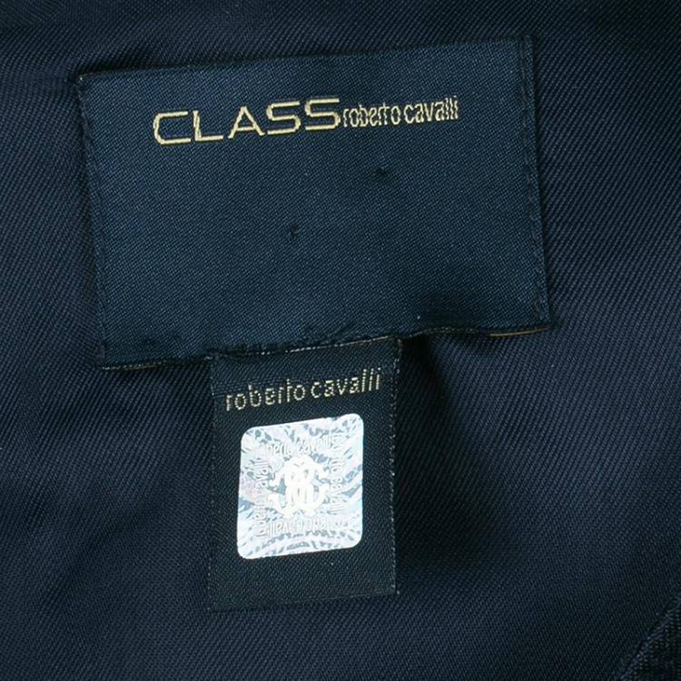 Pre Owned Class by Roberto Cavalli Navy Sheath Dress L