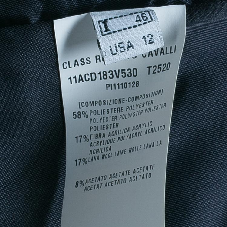 Pre Owned Class by Roberto Cavalli Navy Sheath Dress L