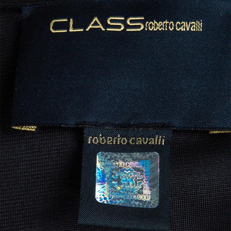 Pre Owned Class by Roberto Cavalli Black Floral Print Dress M