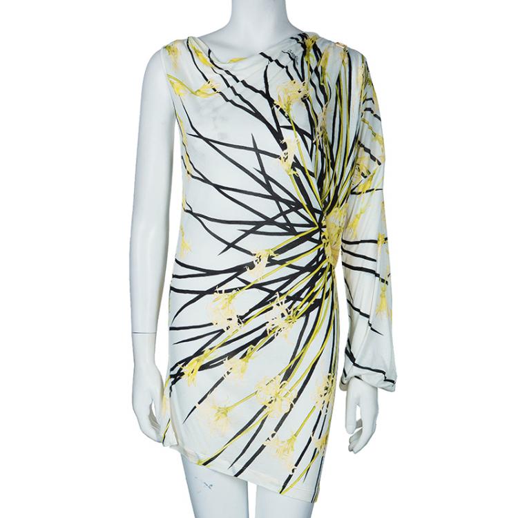 Pre Owned Class by Roberto Cavalli One Shoulder Printed Dress M
