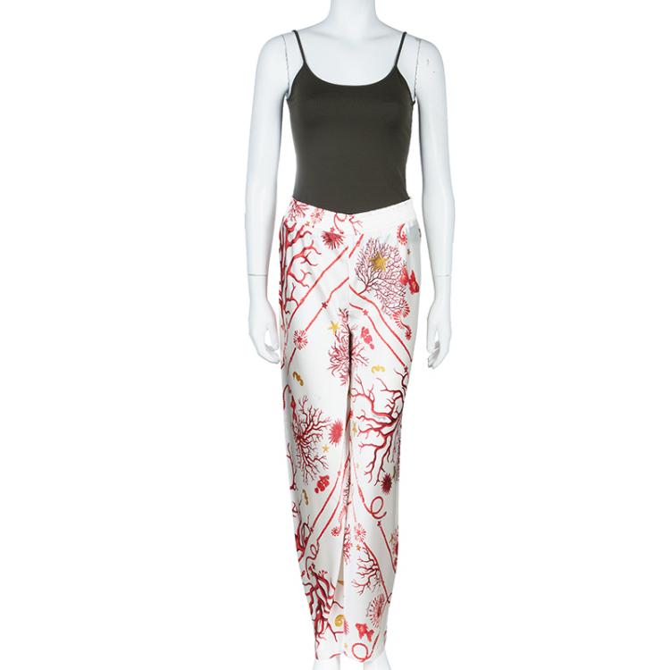 Pre Owned Class by Roberto Cavalli Printed Silk Pants M