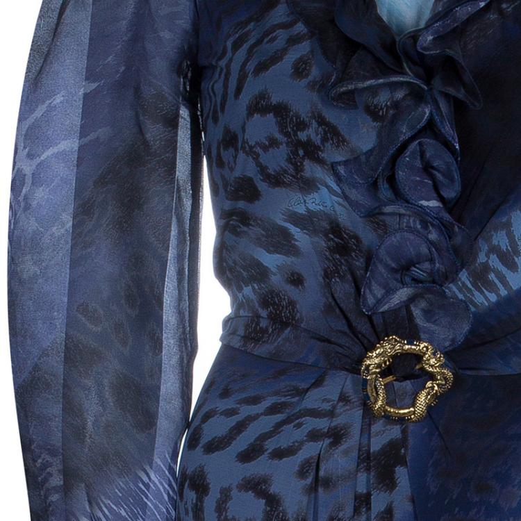 Pre Owned Class by Roberto Cavalli Grey Animal Print Maxi Dress M