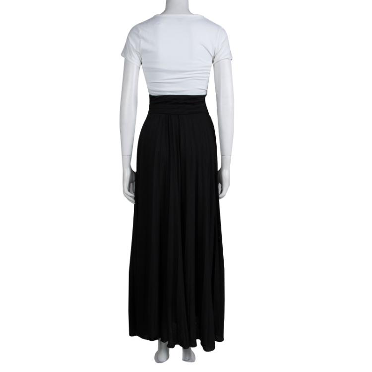 Pre Owned Class by Roberto Cavalli Black Knit Pleated Maxi Skirt S