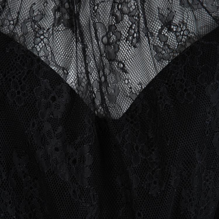 Pre Owned Class By Roberto Cavalli Black Lace Detail Sleeveless Dress M