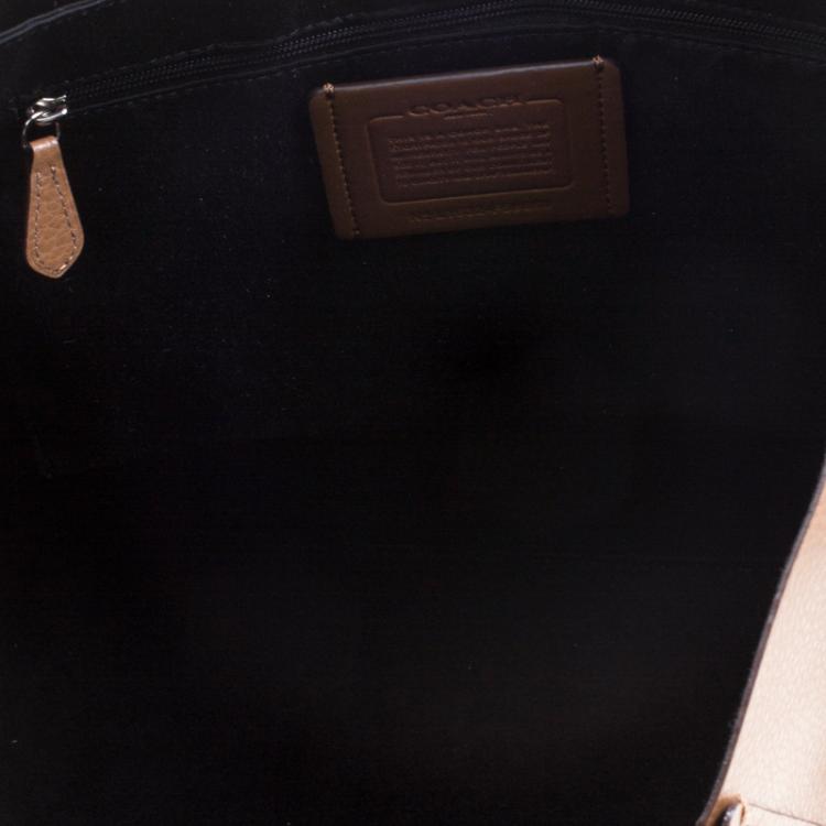 Pre Owned Coach Brown Pebbled Leather Derby Tote