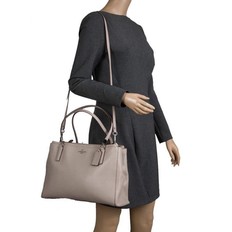 Pre Owned Coach Grey Leather Christie Tote