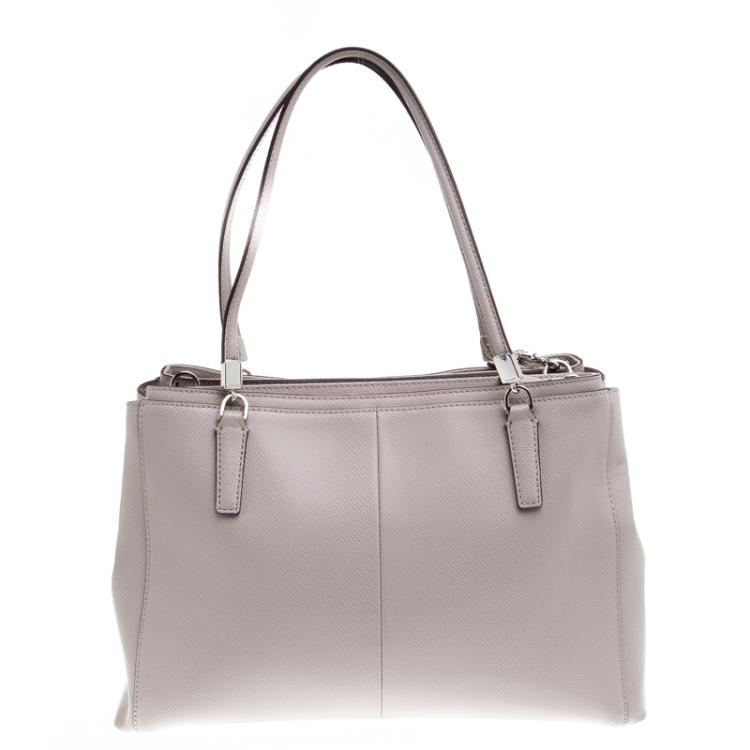 Pre Owned Coach Grey Leather Christie Tote