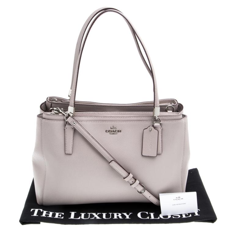 Pre Owned Coach Grey Leather Christie Tote