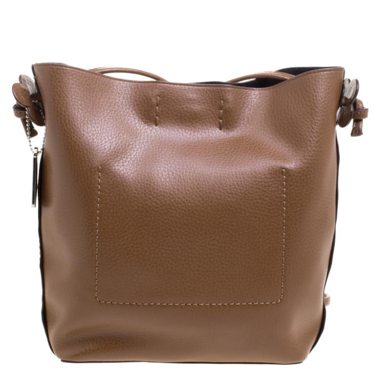 Pre Owned Coach Brown Leather Derby Crossbody Bag