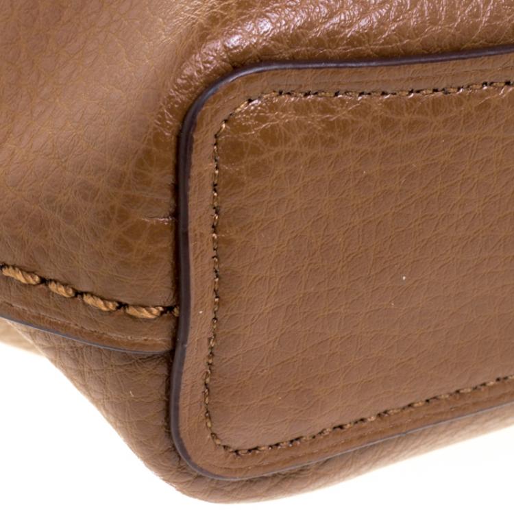 Pre Owned Coach Brown Leather Derby Crossbody Bag