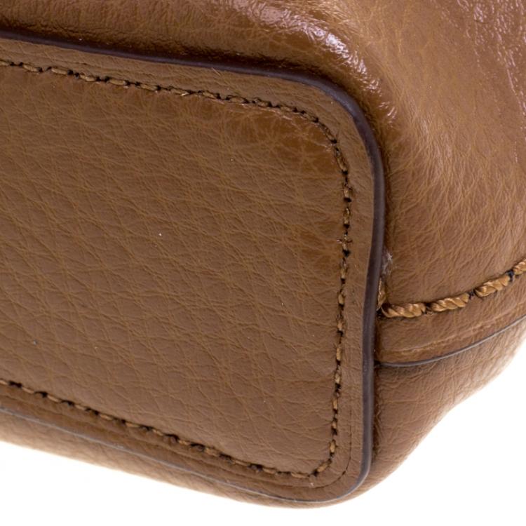 Pre Owned Coach Brown Leather Derby Crossbody Bag
