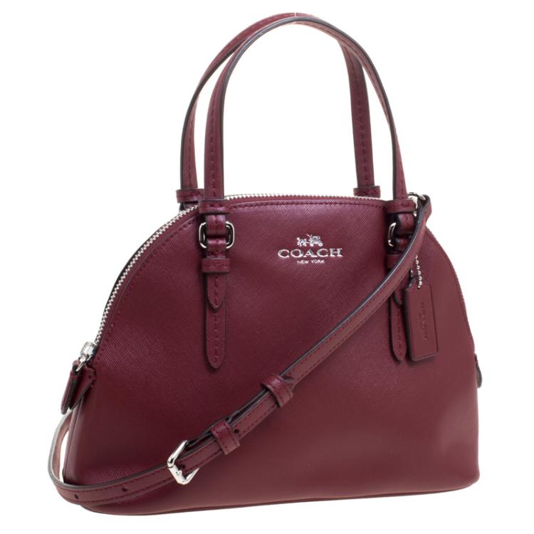 Pre Owned Coach Burgundy Leather Small Peyton Satchel