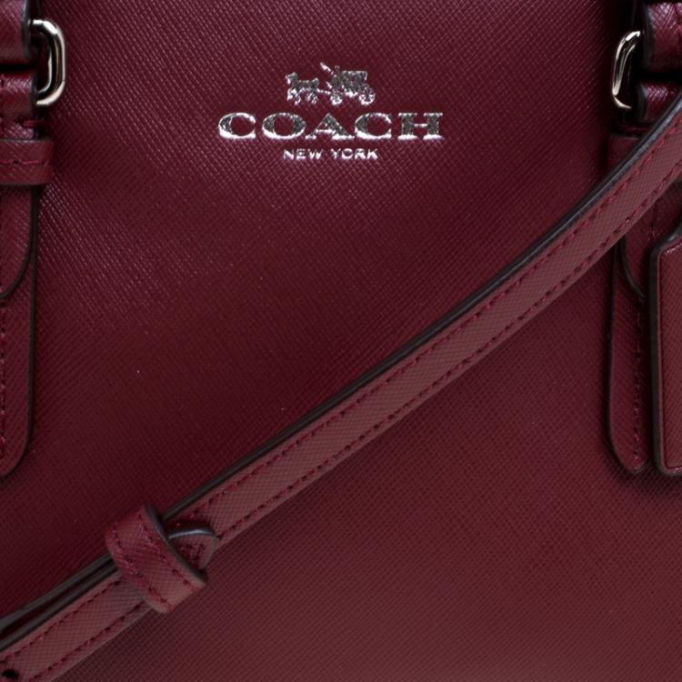 Pre Owned Coach Burgundy Leather Small Peyton Satchel