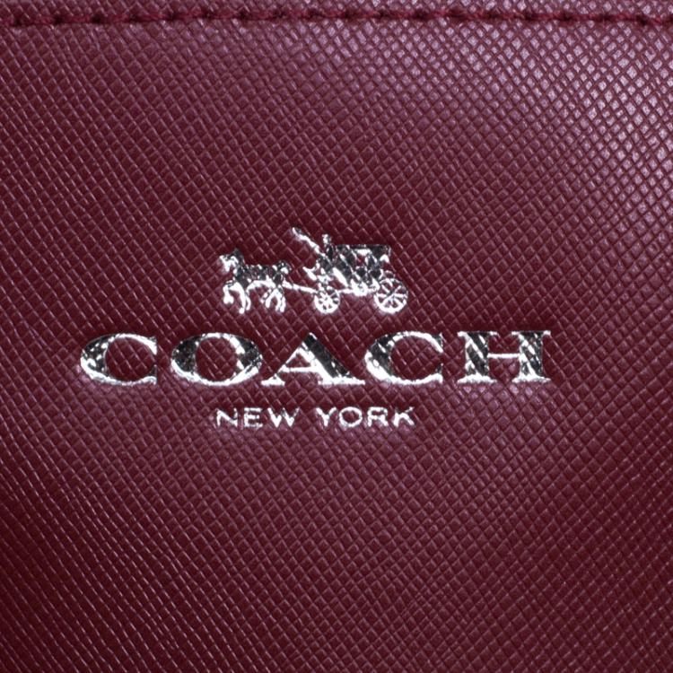 Pre Owned Coach Burgundy Leather Small Peyton Satchel