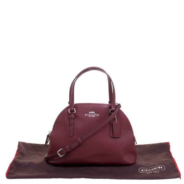 Pre Owned Coach Burgundy Leather Small Peyton Satchel