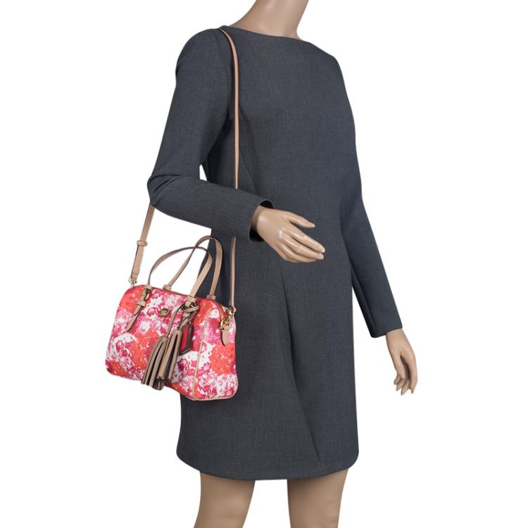 Pre Owned Coach Multicolor Floral Print Coated Canvas Mini Bennett Satchel